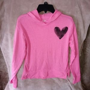 Pink hoodie with black heart